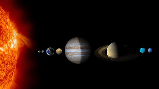 planet, objek astronomi, ruang angkasa, ruang, alam semesta, planet, sistem planet, tata surya, orbit, matahari, 8k, 8k uhd, Wallpaper HD HD wallpaper