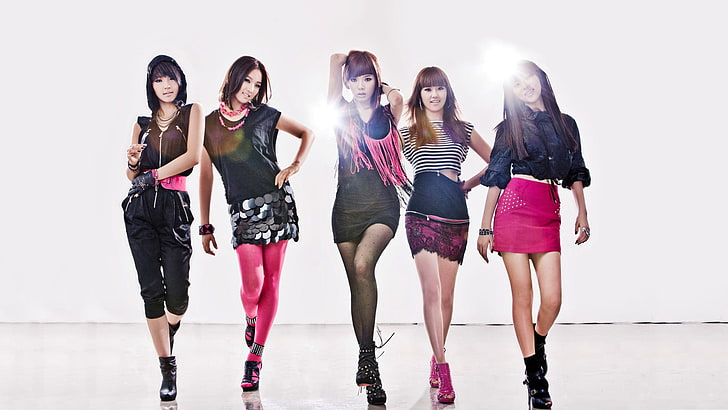 Азиатка, юбка, 4 минуты, группа женщин, K-pop, корейская, HD обои