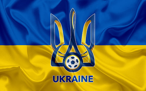 サッカー、ウクライナナショナルフットボールチーム、エンブレム、ロゴ、ウクライナ、 HDデスクトップの壁紙 HD wallpaper