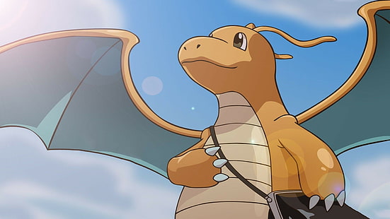Dragonite, Pokémon, ailes, ciel, Fond d'écran HD HD wallpaper