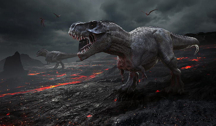 حيوان ، ديناصور ، تيرانوسورس ريكس، خلفية HD