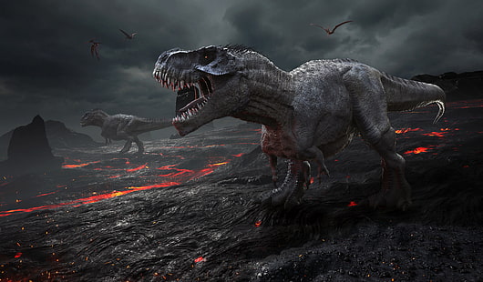 Hewan, Dinosaurus, Tyrannosaurus Rex, Wallpaper HD HD wallpaper