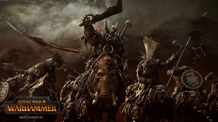 Total War Warhammer spelaffisch, Warhammer, Total War: Warhammer, orcs, HD tapet
