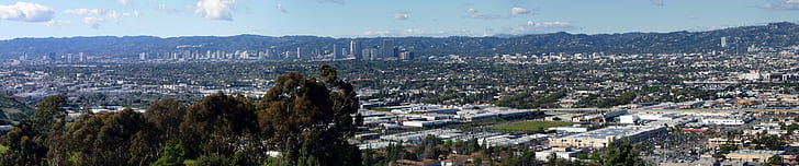 город, Лос-Анджелес, тройной экран, HD обои