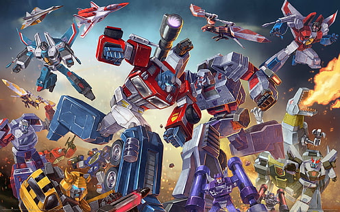 การต่อสู้, Bumblebee, Megatron, optimus prime, Transformers G1, วอลล์เปเปอร์ HD HD wallpaper
