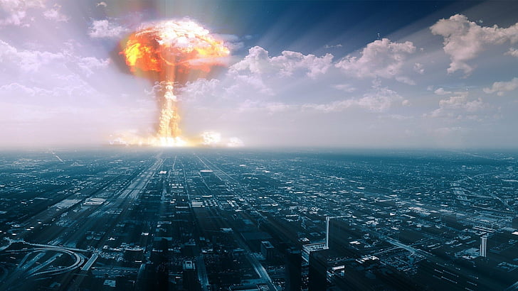 Sci Fi, apokalyptisk, stad, kärnkraftsexplosion, HD tapet