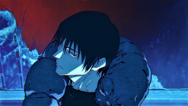 Jujutsu Kaisen, Fushiguro Toji, Dämon, Dämonengesicht, Stirnrunzeln, Anime, Anime-Screenshot, Anime-Jungs, HD-Hintergrundbild