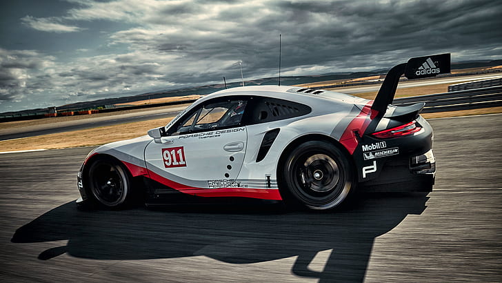 Porsche, Porsche 911, Porsche 911 RSR, auto, supercar, piste da corsa, motion blur, Sfondo HD