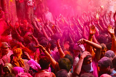 цвят, цветове, фестивал, индуски, холи, Индия, пролет, HD тапет HD wallpaper