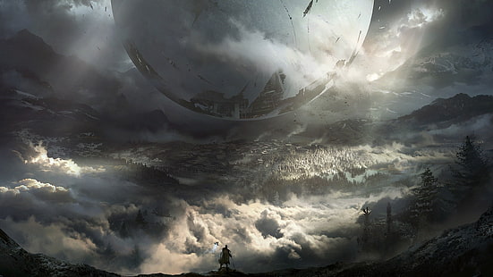 الغيوم الرمادية التوضيح ، ألعاب الفيديو ، Destiny 2 ، السحب، خلفية HD HD wallpaper