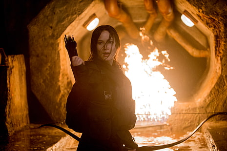 Jennifer Lawrence, Katniss Everdeen, Los juegos del hambre: Sinsajo, Los juegos del hambre: Sinsajo - Parte 2, Fondo de pantalla HD HD wallpaper