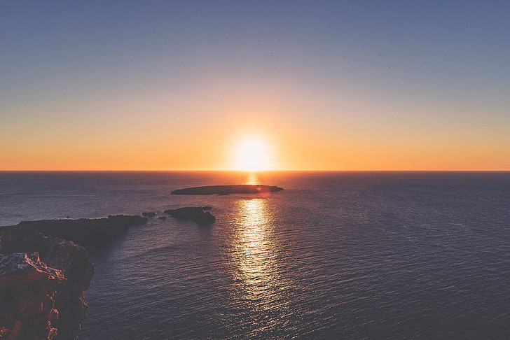 ธรรมชาติภูมิทัศน์ชายฝั่งทะเลท้องฟ้าดวงอาทิตย์พระอาทิตย์ตกพระอาทิตย์ขึ้นน้ำขอบฟ้า, วอลล์เปเปอร์ HD