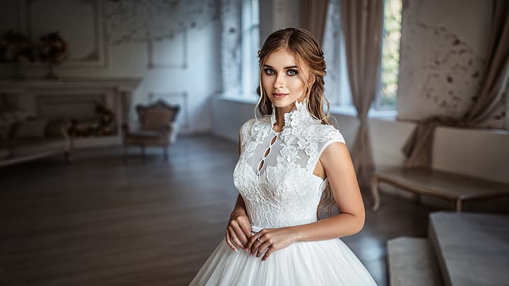 menina, vestido, beleza, a noiva, Alena, Igor Kondakov, HD papel de parede