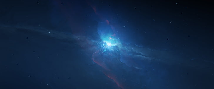 วอลล์เปเปอร์สีน้ำเงินและสีดำ ultrawide อวกาศสีน้ำเงิน, วอลล์เปเปอร์ HD