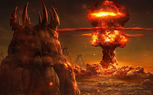 ledakan, api, starcraft, nuklir, Zerg, strategi, kalah, zergs, remaster, Wallpaper HD HD wallpaper