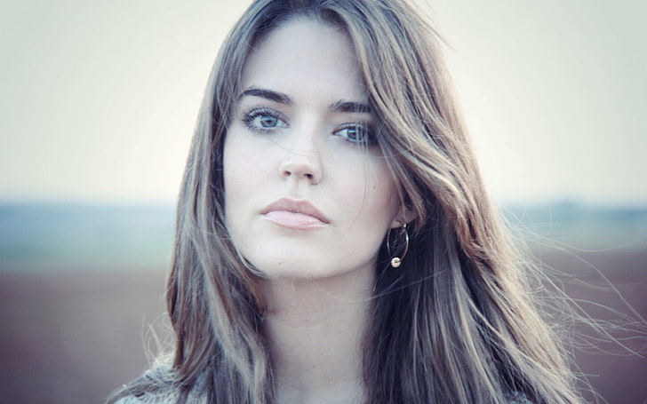 wanita, Clara Alonso, berambut cokelat, wajah, mata biru, model, Wallpaper HD