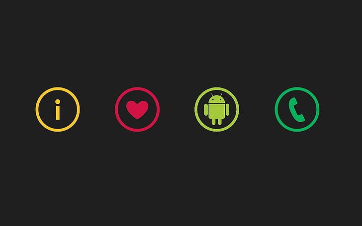 quatro logotipos de smartphones, Android (sistema operacional), HD papel de parede