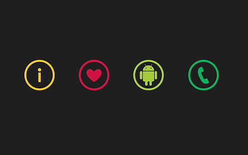 cuatro logotipos de teléfonos inteligentes, Android (sistema operativo), Fondo de pantalla HD HD wallpaper