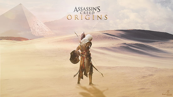 โปสเตอร์ Assassin's Creed Origins, Assassin's Creed: Origins, วิดีโอเกม, Assassin's Creed, วอลล์เปเปอร์ HD HD wallpaper
