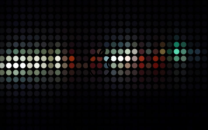 brown and green polka-dot graphic art, music, DJ, Apple Inc., digital art, HD wallpaper