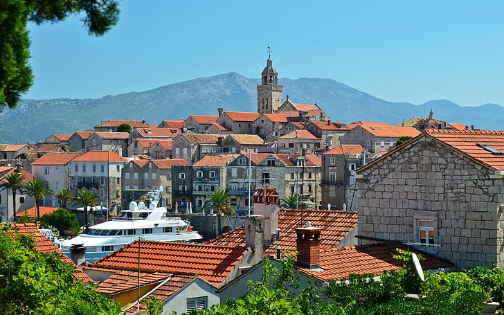 городской пейзаж, крыши, здания, Хорватия, HD обои