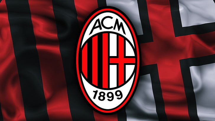 Logo ACM 1899, Mediolan, piłka nożna, sport, logo, kluby piłkarskie, Tapety HD