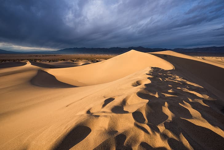 sand, dunes, CA, USA, Death Valley, HD wallpaper