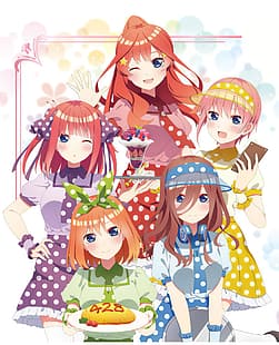 5-toubun no Hanayome, anime, Nakano Ichika, Nakano Itsuki, Nakano Miku, Nakano Nino, Nakano Yotsuba, anime chicas, Wallpaper HD HD wallpaper