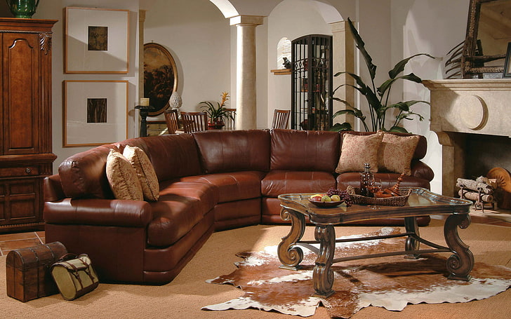 comodidad, casa, fondo, estancia, papel tapiz, interior, oficina, sofá de cuero, Fondo de pantalla HD