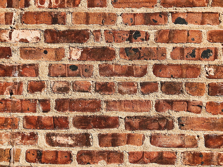 muro di cemento marrone e grigio, muro, mattone, superficie, tessitura, Sfondo HD