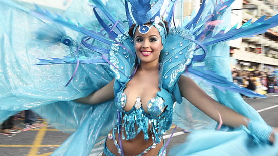 baile, carnaval, holiday, mujer, HD tapet HD wallpaper