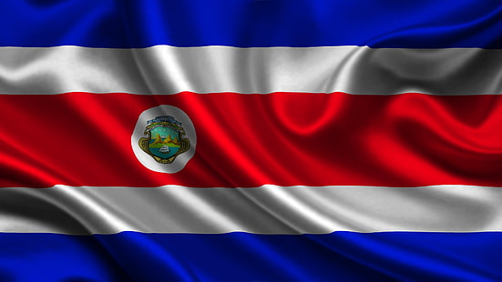 красно-белая полосатая рубашка с круглым вырезом, Коста-Рика, флаг, HD обои HD wallpaper