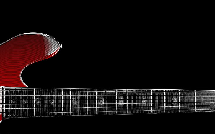 Zoom Red Guitar, black and red electric guitar, Music, , red, guitar, HD wallpaper