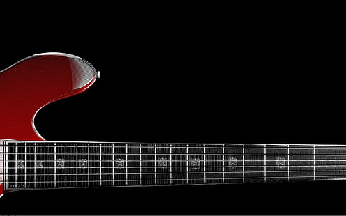 Zoom Red Guitar, chitarra elettrica nera e rossa, Music,, red, chitarra, Sfondo HD HD wallpaper