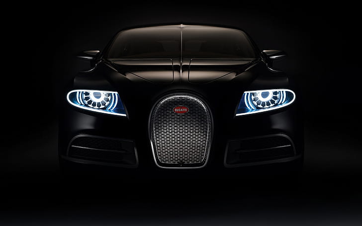 Bugatti 16C Galibier Delantero, bugatti veyron negro, Bugatti Concept, Bugatti Galibier, Fondo de pantalla HD