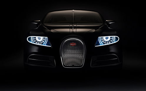 Bugatti 16C Galibier Delantero, bugatti veyron negro, Bugatti Concept, Bugatti Galibier, Fondo de pantalla HD HD wallpaper