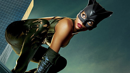 filmer, Batman, Catwoman, Halle Berry, superhjältar, ebenholts, HD tapet HD wallpaper