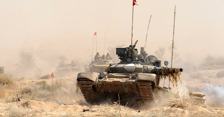 tanque, exército indiano, T-90, HD papel de parede