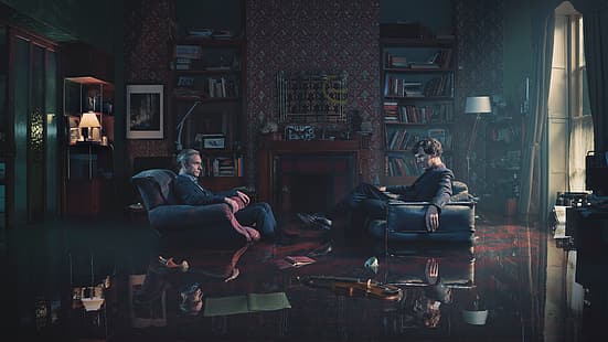 Шерлок, Шерлок Холмс, Джон Уотсон, HD обои HD wallpaper