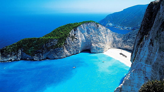 Playa Navagio, Grecia, Fondo de pantalla HD HD wallpaper