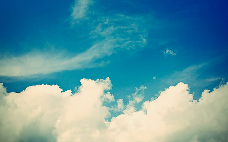 Cieli di Vintake, vintage, bello, natura, bello, colore profondo, blu profondo, chiaro, nuvole, 3d e astratto, Sfondo HD