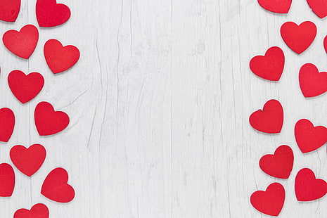 сердце из красной бумаги, фон, Любовь, Сердца, Праздник, HD обои HD wallpaper