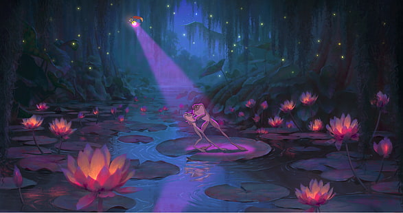 Laubfrosch Tapete, die Prinzessin und der Frosch, Frosch, Tiana, Cartoon, HD-Hintergrundbild HD wallpaper