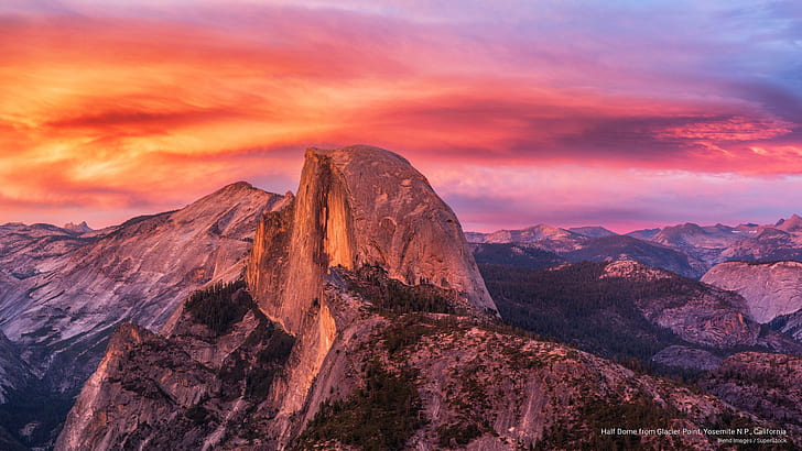 Half Dome from Glacier Point, Yosemite N.P., California, National Parks, HD wallpaper