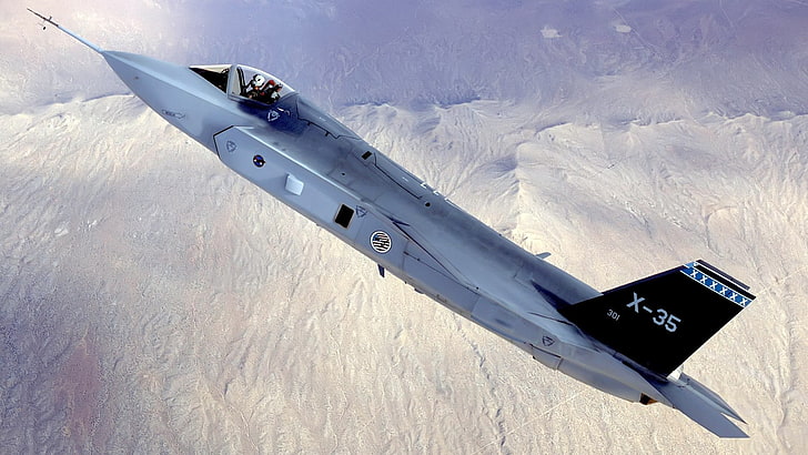szary samolot, samolot wojskowy, samolot, niebo, odrzutowce, F-35 Lightning II, wojskowy, samolot, Tapety HD