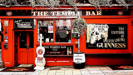 Pub, Irlanda, Dublín, el Temple Bar, Temple Bar, Bar, Europa, Fondo de pantalla HD HD wallpaper