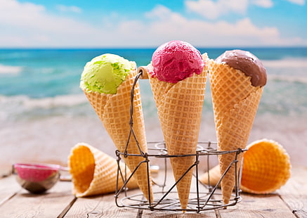 อาหารขนมไอศกรีมระยะชัดลึก, วอลล์เปเปอร์ HD HD wallpaper