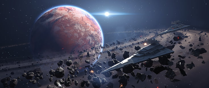 Иллюстрация планеты Сатурн, Звездные войны: Battlefront, Звездные войны, Звездный разрушитель, видеоигры, HD обои HD wallpaper