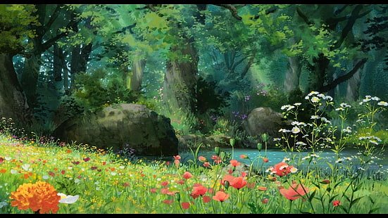 green grass field, Movie, The Secret World Of Arrietty, HD wallpaper HD wallpaper