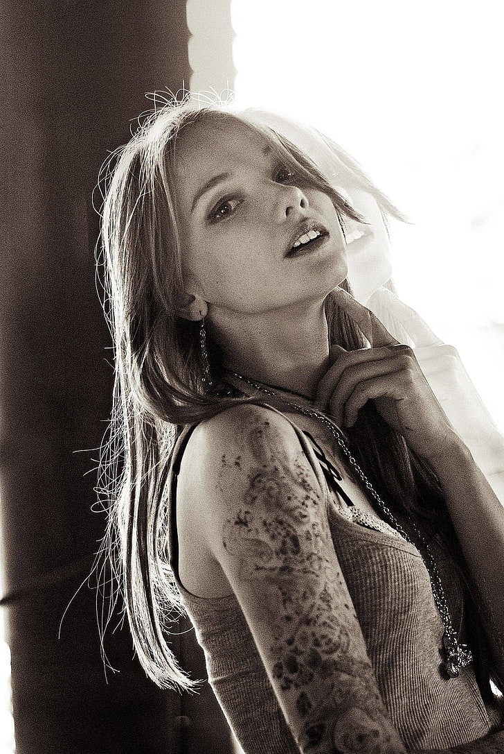 Olesya Kharitonova, model, Kızıl saçlı, kadınlar, tek renkli, HD masaüstü duvar kağıdı, telefon duvar kağıdı